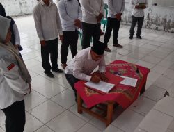 Pemdes Pagar Mayang Gelar Pelantikan dan Pengambilan Sumpah Panitia Pilkades Serentak Tahun 2026..