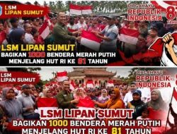 Semarak HUT ke-81 RI, LSM LIPAN Sumut Bagikan 1.000 Bendera Merah Putih kepada Warga